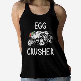 Egg Crusher Monster Truck Boys Kids Funny Easter Day Women Flowy Tank | Crazezy AU