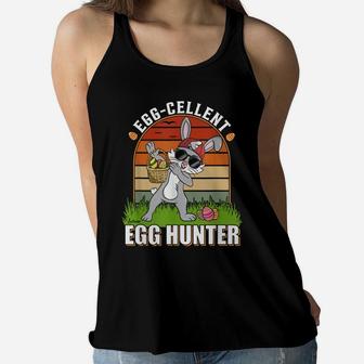 Egg Hunter Dabbing Rabbit Easter Day Eggs Dab Boys Girls Kid Women Flowy Tank | Crazezy DE