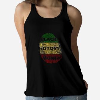 Fingerprint Black History Month Pride Black Africa Women Flowy Tank - Seseable