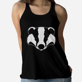 Funny Badger Animal Face Art Clothing Gift Idea Kids Women Women Flowy Tank | Crazezy
