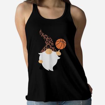 Funny Gnome Basketball Leopard Print For Women Teen Girls Women Flowy Tank | Crazezy