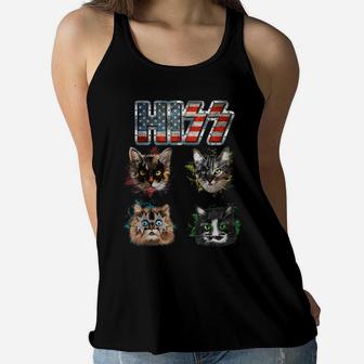 Funny Hiss Funny Cats Cute Cat Lover Shirt Kids Mens Womens Women Flowy Tank | Crazezy
