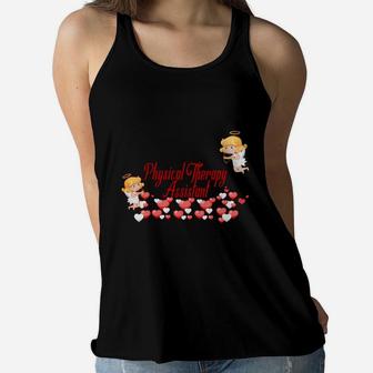 Funny Job Title Physical Therapy Assistant Valentines Day Women Flowy Tank - Seseable