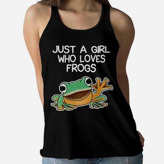 Funny Just A Girl Who Loves Frogs Owner Lover Frog Gifts Women Flowy Tank | Crazezy DE