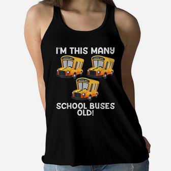 Funny School Bus 3Rd Birthday Gift For 3 Years Old Boys Kids Women Flowy Tank | Crazezy UK