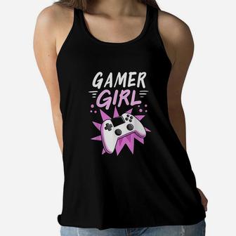 Gamer Girl Gaming Streaming Video Games Gift Women Flowy Tank | Crazezy CA