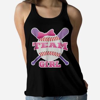 Gender Reveal Party | Team Girl, Pink Baseball T Shirt Women Flowy Tank | Crazezy