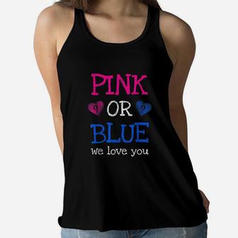 Gender Reveal Party Pink Or Blue Boy Or Girl We Love You Women Flowy Tank - Thegiftio UK