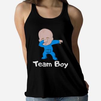 Gender Reveal Party Team Boy Dabbing Baby Women Flowy Tank | Crazezy