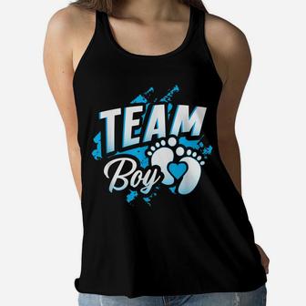 Gender Reveal Team Boy Baby Shower Party Gift Pink Blue Day Women Flowy Tank | Crazezy CA