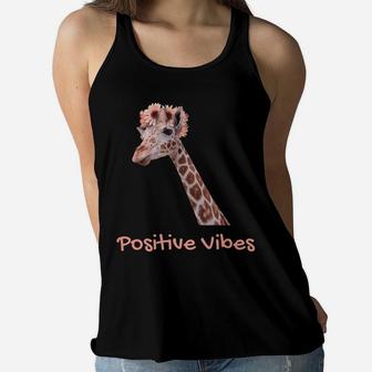 Giraffe Positive Vibes Cute Clever Design Boy Girl Women Flowy Tank | Crazezy UK