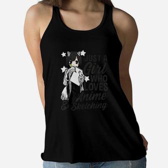 Girl Just A Girl Who Loves And Sketching Drawing Women Flowy Tank | Crazezy DE