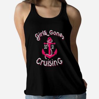 Girls Gone Cruising 2021 Vacation Party Cruise Gift Women Flowy Tank - Thegiftio UK