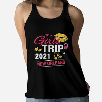 Girls Trip 2021 New Orleans Weekend Travel Group Matching Women Flowy Tank - Thegiftio UK
