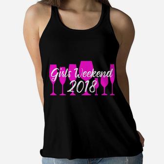 Girls Weekend 2018 Matching Wine Trip Women Flowy Tank - Thegiftio UK