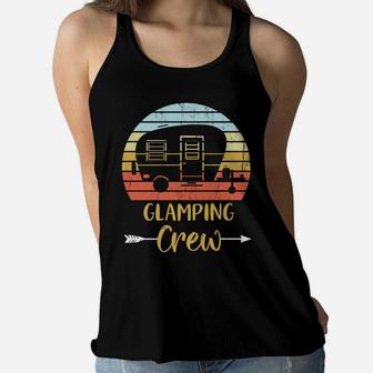 Glamping Crew Funny Matching Family Girls Camping Trip Women Flowy Tank | Crazezy