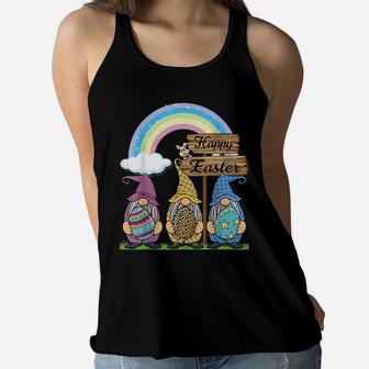 Gnome Easter Shirt Women Leopard Print Easter Egg Teen Girls Women Flowy Tank | Crazezy AU