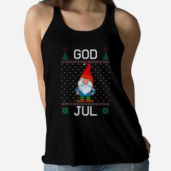 God Jul Swedish Tomte Gnome Ugly Christmas Sweater Men Boys Women Flowy Tank | Crazezy