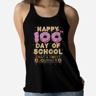 Happy 100Th Day Of School Donut Lovers Student Boy Girl Gift Raglan Baseball Tee Women Flowy Tank | Crazezy DE