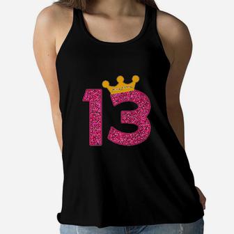 Happy Birthday Girls 13Th Party 13 Years Old Bday Women Flowy Tank | Crazezy UK