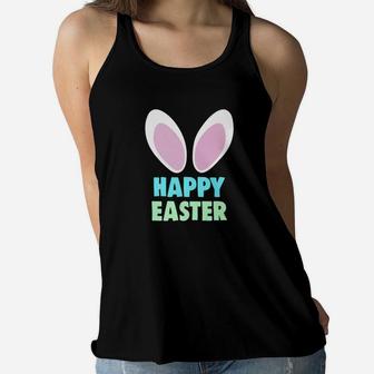 Happy Easter Bunny Rabbit Ears Paw Bow Women Girls Women Flowy Tank - Thegiftio UK