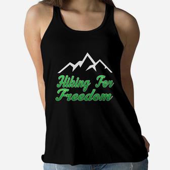 Hiking For Free Favorite Sport In My Free Time Freedom Day Women Flowy Tank - Seseable
