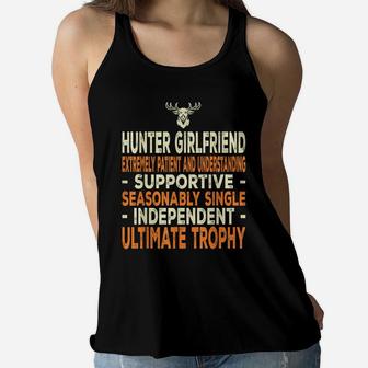 Hunter Girlfriend Funny Deer Hunter Saying Joke Hunting Women Flowy Tank | Crazezy UK