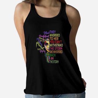I Am The Storm Strong African Woman Black History Month Women Flowy Tank - Seseable