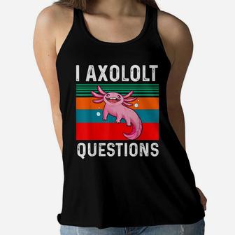 I Axolotl Questions Fish Cute Kawaii Kids Men Retro Vintage Women Flowy Tank | Crazezy