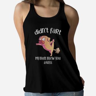 I Did Not Fart Kiss Funny Bulldog Gift Valentines Day Women Flowy Tank - Seseable