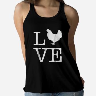 I Love Chickens Funny Chicken Lover Kids Gift Women Flowy Tank | Crazezy UK