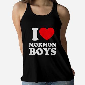I Love Mormon Boys Women Flowy Tank | Crazezy