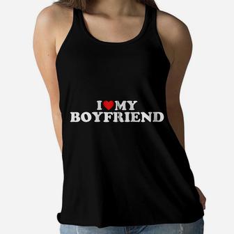 I Love My Boyfriend Bf - Red Heart Zip Hoodie Women Flowy Tank | Crazezy DE