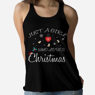 I Love Xmas Girls Christmas Trendy Gift Women Flowy Tank | Crazezy UK