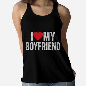I Red Heart My Boyfriend Gf - I Love My Boyfriend Women Flowy Tank | Crazezy CA