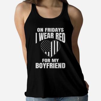 I Wear Red For My Boyfriend Women Flowy Tank | Crazezy