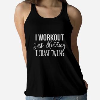 I Workout Just Kidding I Chase Twins Women Flowy Tank | Crazezy
