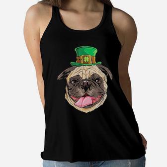 Irish Pug Leprechaun St Patricks Day Boys Dog Lover Women Flowy Tank - Monsterry AU