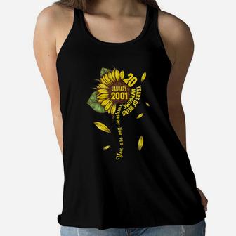 January Girls 2001 Sunflower Gift 20 Years Old Made In 2001 Women Flowy Tank | Crazezy