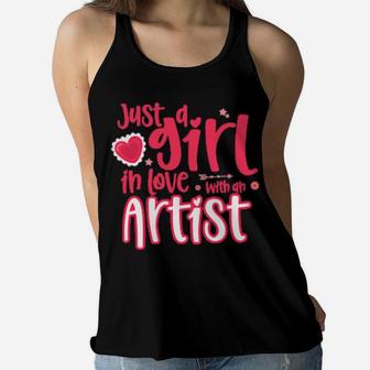Just A Girl In Love With An Artist Women Flowy Tank - Monsterry UK
