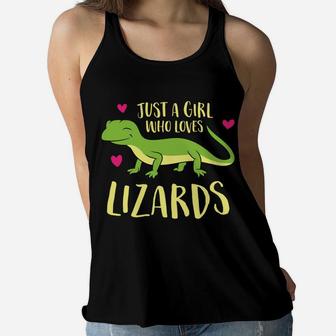 Just A Girl That Loves Lizards Cute Lizard Girl Women Flowy Tank | Crazezy CA
