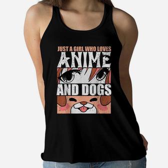 Just A Girl Who Loves Anime And Dogs Women Flowy Tank | Crazezy