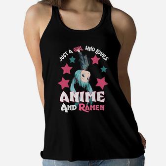 Just A Girl Who Loves Anime And Ramen Bowl Japanese Noodles Women Flowy Tank | Crazezy CA