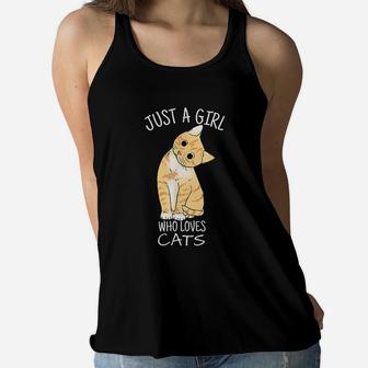 Just A Girl Who Loves Cats Women Flowy Tank - Thegiftio UK