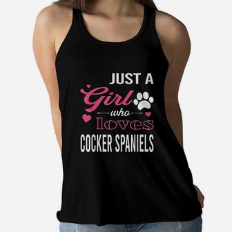 Just A Girl Who Loves Cocker Spaniels Women Flowy Tank | Crazezy