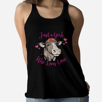 Just A Girl Who Loves Cows Women Flowy Tank | Crazezy