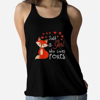 Just A Girl Who Loves Foxes Women Flowy Tank - Thegiftio UK