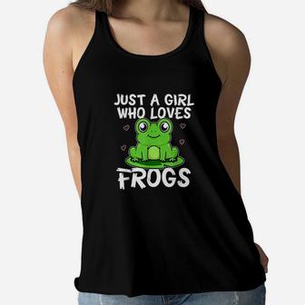 Just A Girl Who Loves Frogs Cute Green Frog Costume Women Flowy Tank | Crazezy UK