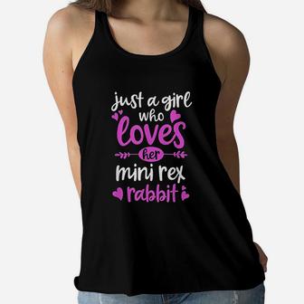 Just A Girl Who Loves Her Mini Rex Rabbit Women Flowy Tank - Thegiftio UK