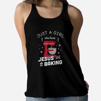 Just A Girl Who Loves Jesus And Baking Women Flowy Tank | Crazezy